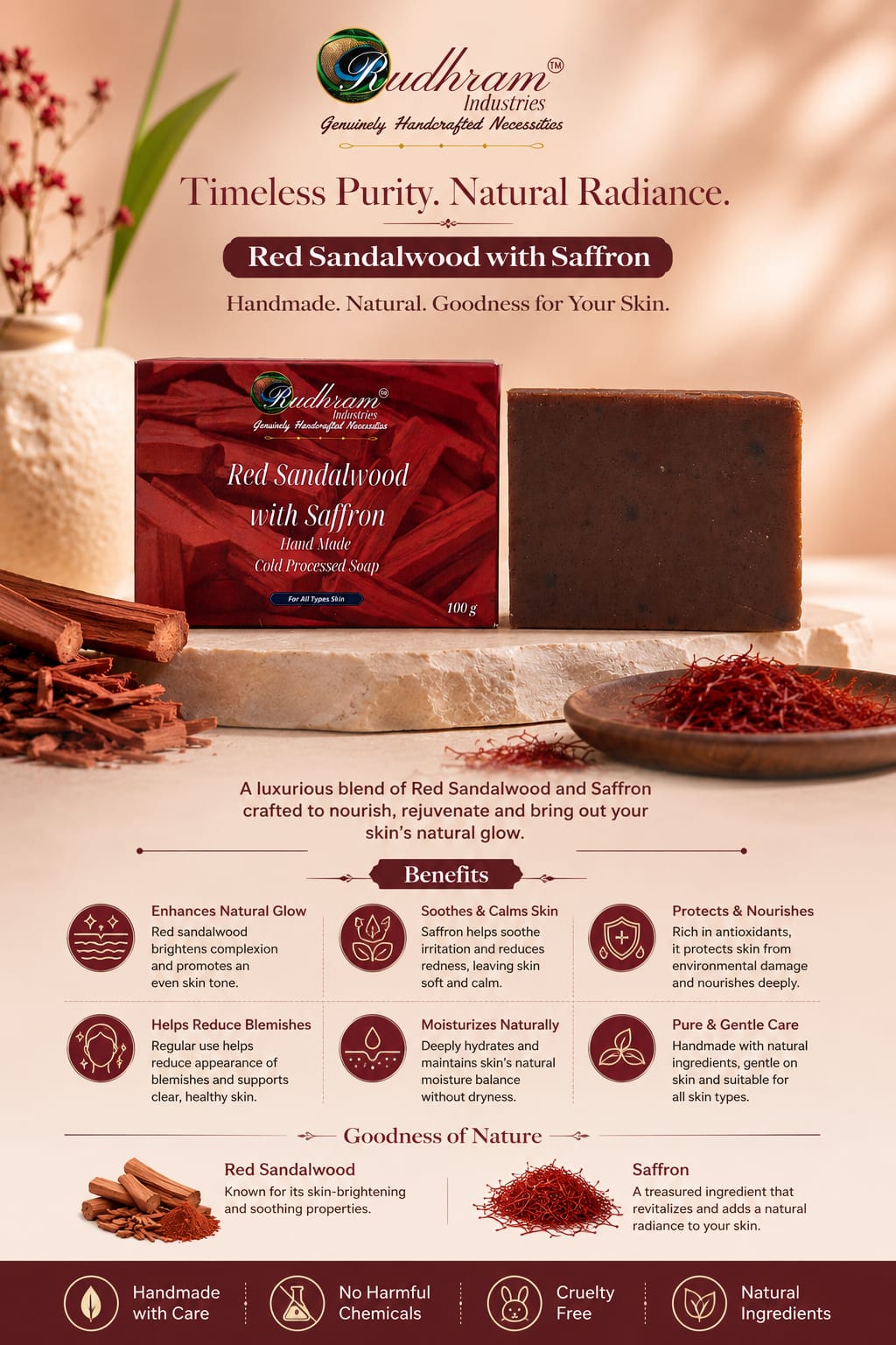 Red Sandalwood with Saffron Soap
